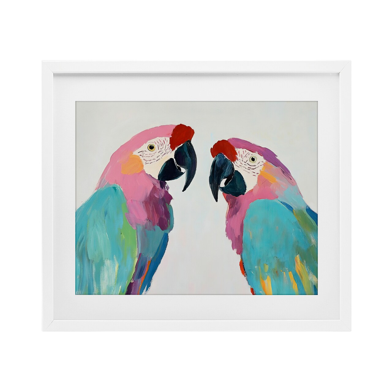 Stupell Industries Exotic Pastel Macaws Black Framed Print Under Glass, design by Sisi and Seb